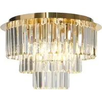 Milagro Lighting Taklampe Milano, Ø 45 cm, gull/krystall, glass, 6 x E14