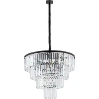 Euluna Hengelampe Cristal, gjennomsiktig/svart, Ø 71 cm