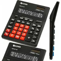 Eleven kontorkalkulator, svart med rød numerisk tastatur CDB1201BK-RD