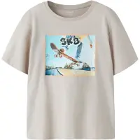 Name it T-skjorte - NkmVoto - Chateau Gray/SK8 - - 9-10 år (134-140) - T-skjorte