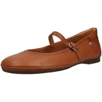 Pikolinos for woman. W2S-2631CO Carmona brown leather ballerinas (38), Flat, Buckle, Casual