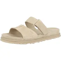 Ugg for woman. 1178590 GoldenGaze Slide beige leather sandals (36), Flat, Suede, None, Casual