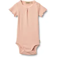 Wheat Body k/e - Rib - Edna - Rose Cloud - - 1½ år (86) - Kortermet body