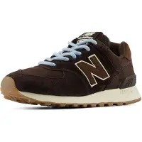 New Balance for woman. W574V2_LI Black 574 leather trainers (35), Flat, Suede, Laces, Casual