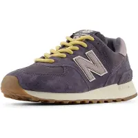 New Balance for woman. W574V2_LI Gray 574 leather sneakers (39), Flat, Suede, Laces, Casual, Grey