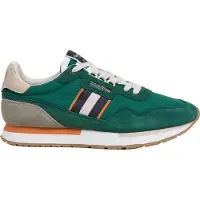 Pepe Jeans for man. PMS400025 Aiden Tape Leather Sneakers green (42), Flat, Split Leather, Laces, Casual