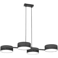 Emibig Hengelampe Drumz 4, svart, stoff/stål, lengde 80 cm, E14