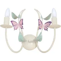 Luminex Summer vegglampe, hvit/grønn/rosa, bredde 25 cm, stål, 2 lyskilder