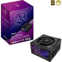 Asrock Phantom Gaming PG-1000G - Strømforsyning (intern) - ATX12V 3.1/ EPS12V - 80 PLUS Gold - Cybenetics Platinum - 1000 watt