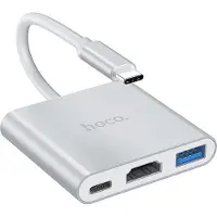 Hoco HUB HB14 USB-C adapter (Type C til USB3.0 + HDMI + Power Delivery PD67W)