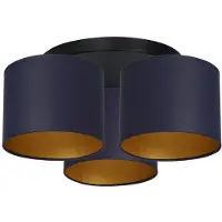 Luminex Taklampe Soho sylindrisk, 3 lyskilder blå/gull