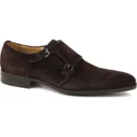 Giorgio Armani Amalfi Sko Monk Strap Semsket Brun Størrelse