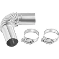 Vevor Eksosrør albuekobling, 25 mm dieselvarmer eksosalbue, luft parkeringsvarmer eksosrør albuekobling 2 klemmer for 2KW 5KW 8KW dieselvarmer, 201 rustfritt stål, sølv