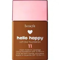 Benefit Hello Happy Soft Blur flytende foundation, 11 Dark Neutral, SPF 15, 30 ml