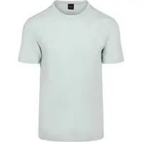 BOSS for man. 50508243 Turquoise Logo Knitted T-shirt (M), Casual, Cotton, Short sleeve