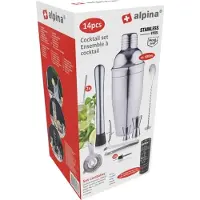 Alpina sport Alpina barmansett 14 deler shaker til drinker, pinsett
