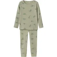 Name it Pysjamas - Noos - NmmNightset - Rib - Agave Green - - 3-4 år (98-104) - 2-delt nattøy