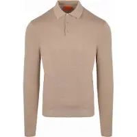 Suitable Kompakt Bomullspoloskjorte Beige Størrelse