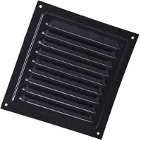 DUKA Ventilation Jalousirist med insektnet 200x200 mm, sort, MVM