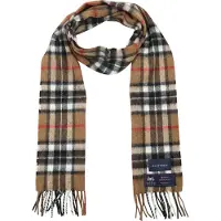 Suitable Skjerf i Merinoull Rutet Beige Flerfarget