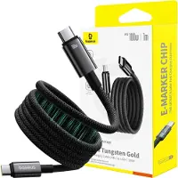 Baseus Tungsten Gold USB-C til USB-C-kabel 100W 5A 1 m svart P10319805111-00