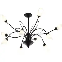 Jupiter Taklampe Gloriosa, glass, svart, 10 lyskilder