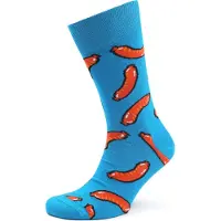 Happy socks Sokker med Pølsemotiv Blå Størrelse