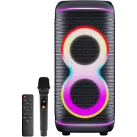 Denver BPS-370 høyttaler med mikrofon og LED / Bluetooth-høyttaler / karaokehøyttaler 100 W RMS