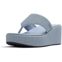 FitFlop Denim Platform Toe Post Kilesandaler