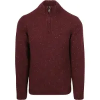 Suitable Halvglidelås Genser Donegal Tweed Øko Ull Bordeaux Rød Størrelse
