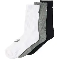 Asics unisex. 3033C298 Pack 3 Crew Socks white, black, gray (S), Homewear, Sport, Multicolor, Grey, Cotton