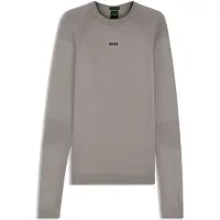 BOSS for man. 50553801 Gray crew neck sweater (L), Casual, Grey, Cotton