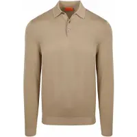 Suitable Kompaktes Baumwoll-Poloshirt Taupe Brun Beige Størrelse