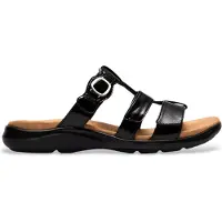 Clarks Shoes for woman. 26185965 Kitly Pearl leather shoes white patent leather black (37), Flat, None, Casual