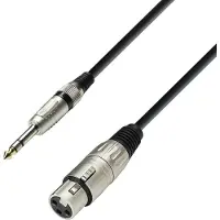 Adam hall K3 BFV 0300, 6.35mm, Hankjønn, XLR (3-pin), Hunkjønn, 3 m, Sort, Sølv