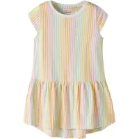 Name it Kjole - NmfVigga - Bright White/Cool Stripe - - 6 år (116) - Kjole