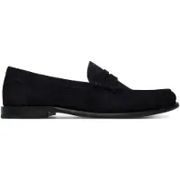 BOSS for man. 50563161 Marine Tevan moccasins (40), Leather, Flat, None, Casual, Navy