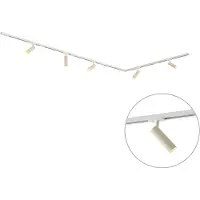 QAZQA Moderne skinnesystem med 5 spotter hvit med beige 1-fase GU10 35mm - Iconic Jeana Luxe
