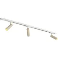 QAZQA Moderne skinnesystem med 3 spotter hvit med beige 1-fase GU10 35mm - Iconic Jeana Luxe