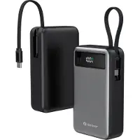 Denver PQCA-20650 - Fast charge Powerbank With PD65W USB-C cable built-in - 20000 Ah