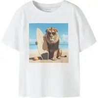 Name it T-skjorte - NmmVoto - Bright White/Løve - - 1½ år (86) - T-skjorte