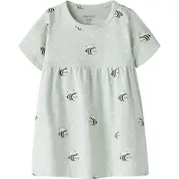 Name it Kjole - NbfVandora - Pale Aqua/Bee - - 1 år (80) - Kjole