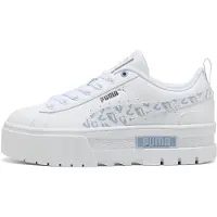 Puma Mayze Wild Youth Trainers, Shoes, White/Snow Mountain Blue, 37