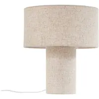 LINDBY bordlampe Elfie, Ø 35 cm, beige, lin, E27