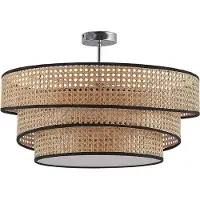 LUCANDE Elowen taklampe, Ø 56 cm, rotting, bambus