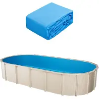 Vevor oval bassengfôr, 4,8 x 2,9 m bassengfôr, uinbead-stil, slitesterk vinylbassengfôr, standard mål, 123 cm vegghøyde, erstatning for bassengfôr for stålsidede overjordiske svømmebassenger