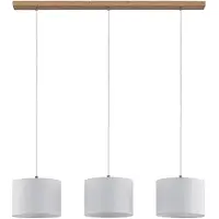 LINDBY hengelampe Imarin, 3 lyskilder, hvit, tekstil, 100 cm