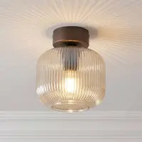 TK Lighting Taklampe Salvia, brun/cognac, glass, Ø 15 cm, E14