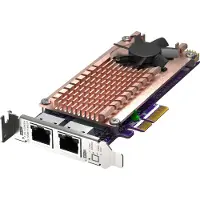 Qnap QM2-2P2G2T utvidelseskort 2x M.2 2280 SSD, PCIe Gen3x4, 2x 2.5GbE