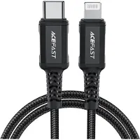 Acefast -kabel MFI USB - Lightning 1,2 m, 2,4 A svart (C1-02 svart)